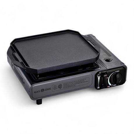 Gas One GasOne GS-1000G-KIT Butane Gas Stove with Flat Top Griddle Included –