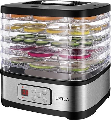 OSTBA Food Dehydrator Machine Adjustable Temperature & 72H Timer, 5-Tray