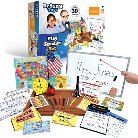 Dr. STEM Toys Dr. STEM: Play Teacher Set - School & Classroom Roleplay, White
