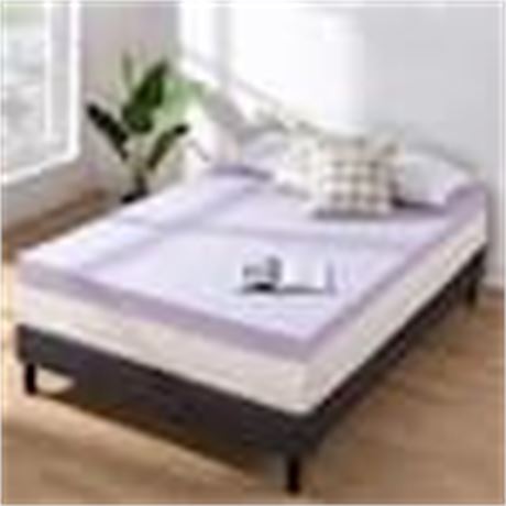 Queen Ventilated Memory Foam Mattress Topper with Lavender Infusion