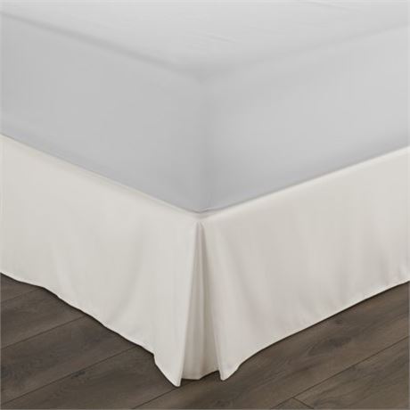 14 in. Ivory Solid California King Bed Skirt