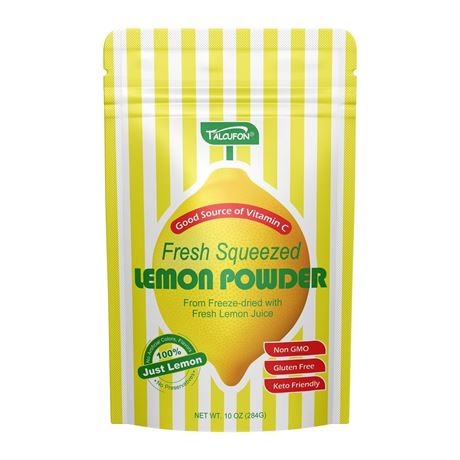 TALCUFON Freshly Squeezed Lemon Powder 10 Oz, Just Cold Pressed, Freeze Dried