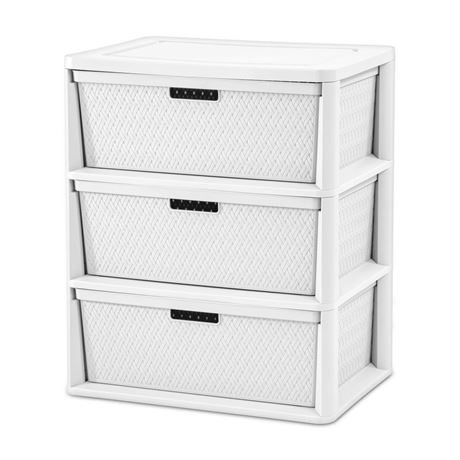 Wide 3 Drawer Storage Unit, Easy Assembly Tool-Free, Removable Decorative