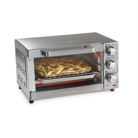 Hamilton Beach 4 Slice Sure-Crisp Air Fry Oven, 6 Cooking Options, Stainless