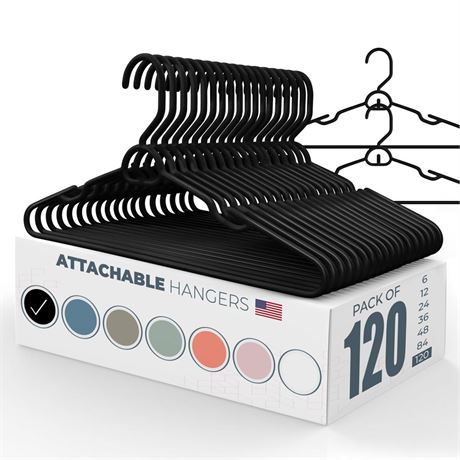 120pk Space Saving Hangers - Heavy Duty Clothes Hangers for Closet