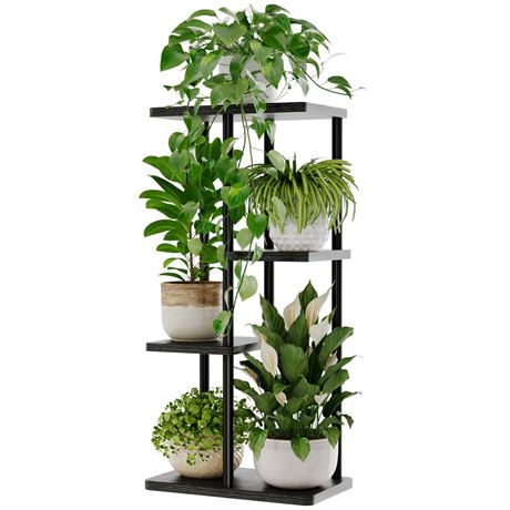 Bamworld Corner Plant Stand Indoor, 4 Tier Metal Plant Shelf for Multiple