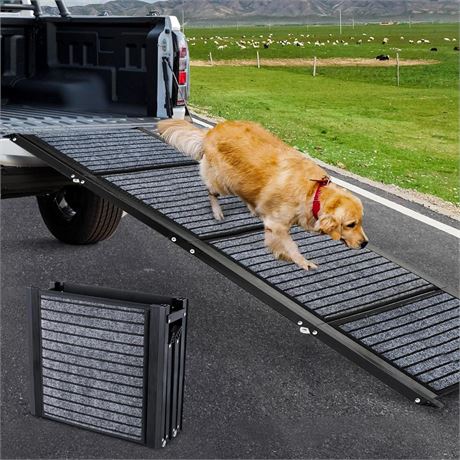 Longest 71" & Widest 20" Dog Car Ramp,Foldable Dog SUV & Truck Ramp with