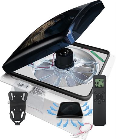 Build-in Rain Shield RV Roof Fan Vent Trailer Camper 10 Speed 12V 14''