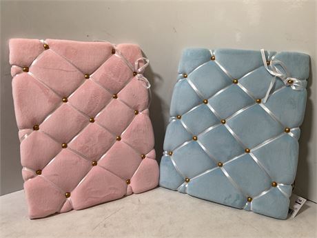 pack of 2 one pink and one blue cushion photo board