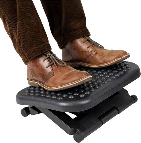 Mind Reader Foot Rest, Under Desk at Work, Ergonomic, Height Adjustable,