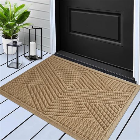 Sturdy Front Door Mat, Absorbent Resist Dirt Welcome Door Mat Indoor Outdoor,