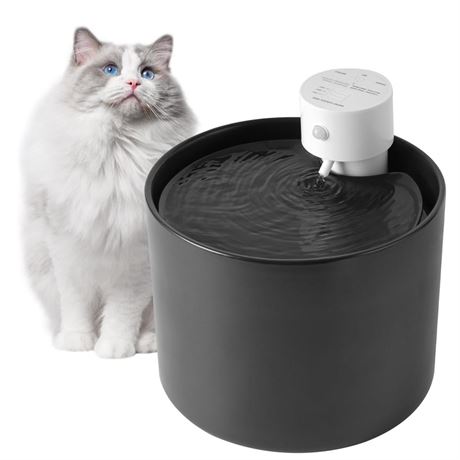 Ceramic Wireless Cat Water Fountain - Cordless Cat Water Dispenser Battery