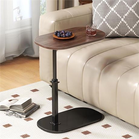 Adjustable C Shaped End Table,360° Swivel Couch Table,Couch Tables That Slide