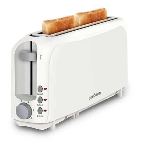 SEEDEEM 2 Slice Slim Toaster, Single 10" Long Slot Toaster Fits Bagels &