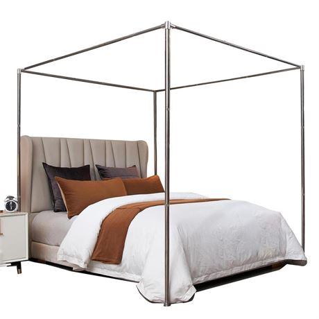 Canopy Bed Frame, Thicken Stainless Steel Bed Canopy Frame, Bed Post Poles 4