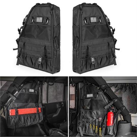 Roll Bar Storage Bag with Multi-Pocket Organizer Jl Jk Storage Bag Compatible