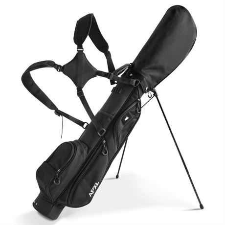 Small Golf Bag, 3 Divider Fit Up to 8 Clubs, Golf Stand Bag with Rain Cover,