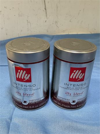 illy Ground Espresso Coffee, Intenso Bold Roast, 100% Arabica, 8.8 oz (2PACK)