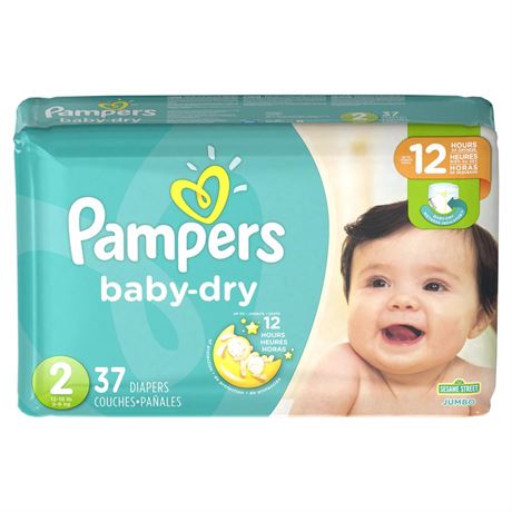 Pampers Baby Dry Diapers Size 2  37 Count (Select for More Options)