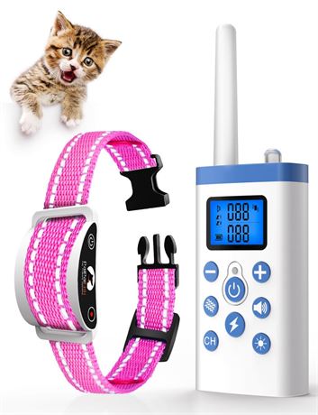 PaiPaitek Cat Shock Collar with Remote, Cat Training Collar for Cat Stop