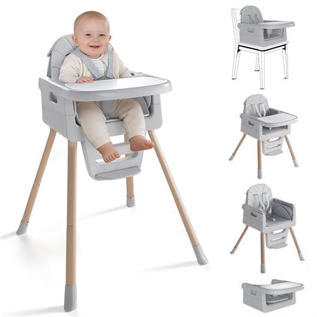 Baby High Chair for 6 Months+, Foldable High Chairs for Babies and Toddlers,