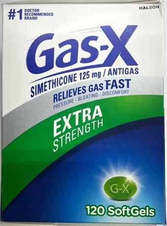 Gas-X Extra Strength Gas Relief Simethicone 125mg 120softgels EXP July 2027
