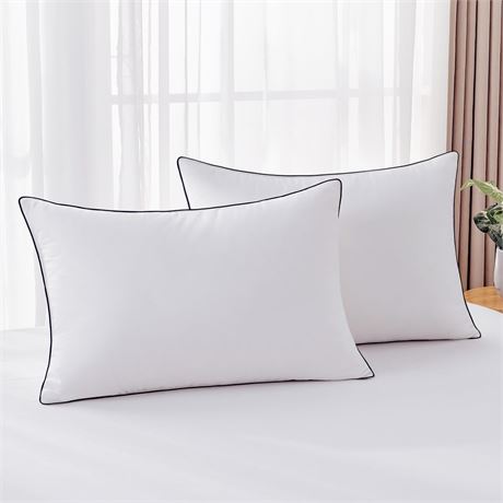 Feather Down Pillows King Size Set of 2, Luxury Hotel Collection Bed Pillow 2
