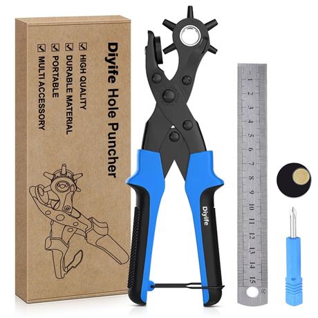 Professional Leather Hole Puncher, Full Set Punch Tool Kits for Belt, Watch