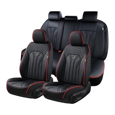 Leather Seat Covers, Seat Covers Full Set, Car Seat Protectors 5 Seats,