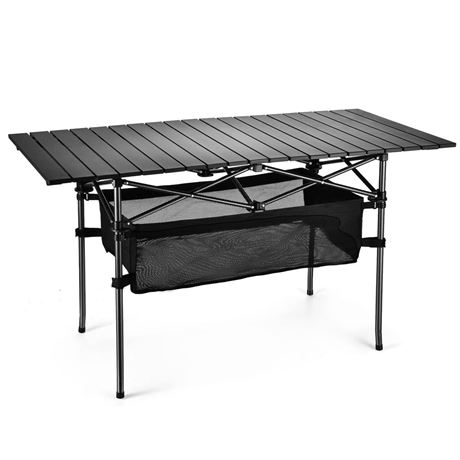 Sanny Outdoor Folding Portable Picnic Camping Table, Aluminum Roll-up Table