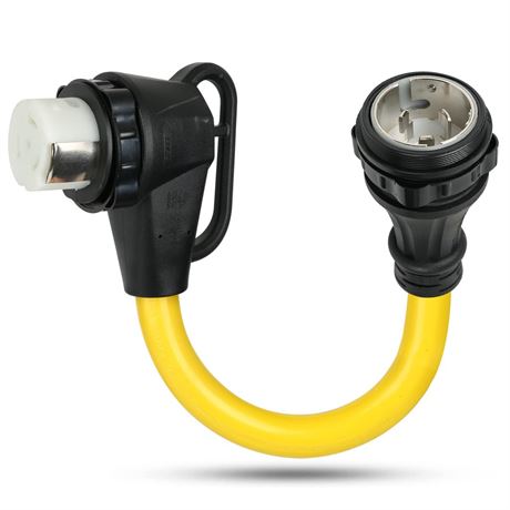​1.5FT 50 Amp RV Power Adapter Cord, NEMA SS2-50P to SS2-50R 90-Degree Locking