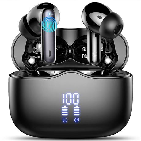 Wireless Earbuds, Bluetooth 5.3 Headphones in Ear with 4 ENC Noise Cancelling