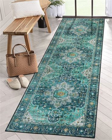 Moynesa Ultra-Thin Washable Vintage Runner Rug - 2'6"x8 Boho Hallway Kitchen