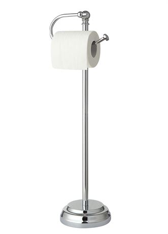SunnyPoint Classic Bathroom Free Standing Toilet Tissue Paper Roll Holder Stand