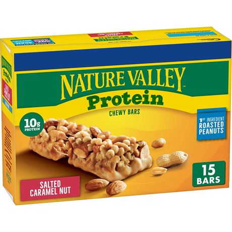 Nature Valley Protein Granola Bars, Salted Caramel Nut, Snack Bars, 16 ct, 21.3