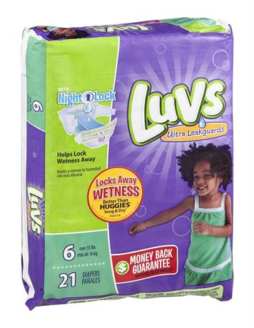 Luvs Stretch with Size 6 Ultra Leakguards Diapers, 21 count