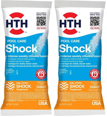 HTH Pool Shock, Cal Hypo Formula, 13.3oz, Pack of 2 | Swimming Pool Care |