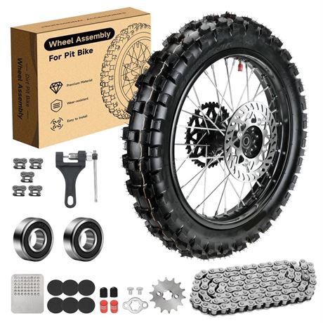 16'' Wheel 90/100-16 3.00-16 Dirt Bike Rear Tire Assembly for 125cc 140cc 150cc