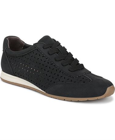 Lifestride Women's Forsythia Lace up Sneakers (Black Faux Leather) - Size 7.5 M