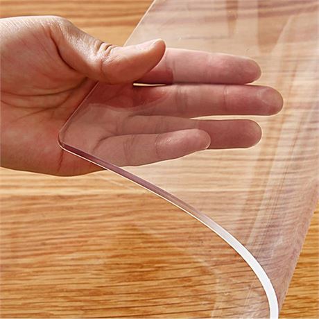 6FT Waterproof Rectangle Vinyl 40x72 inch Table Protector Clear Plastic PVC