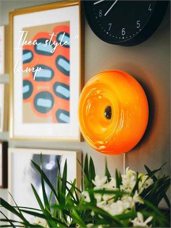 Bofea- Modern Orange Donut Lamp, Plug-in Bedside Lamp Or Plug-in Wall Sconces,