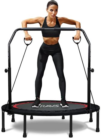 RAVS Mini Trampoline for Kids Adults 40"/48" Foldable Fitness Rebounder Kids