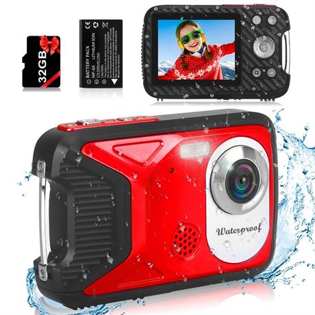 Waterproof Digital Camera with 32GB Card HD 1080P 36MP Compact Digital Camera