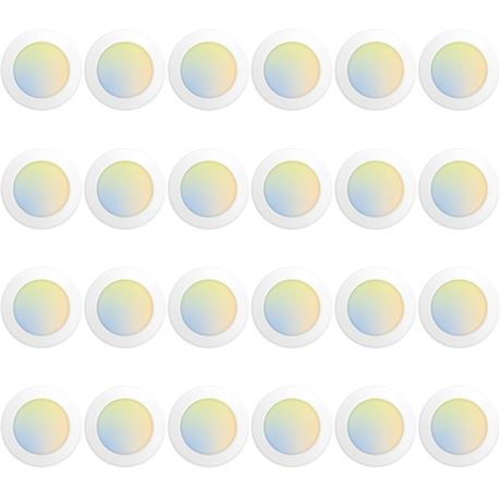 Amico 24 Pack 5/6 Inch LED Disk Lights, Dimmable Flush Mount Ceiling Downlight,