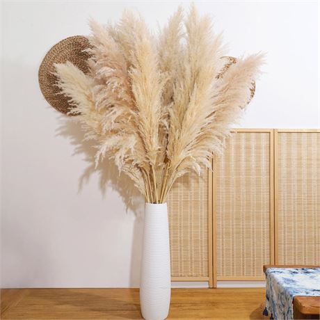 Pampas Grass Decor Tall, 47" Inch 10 Stems Natural Pompas Grass, Dried Pampas