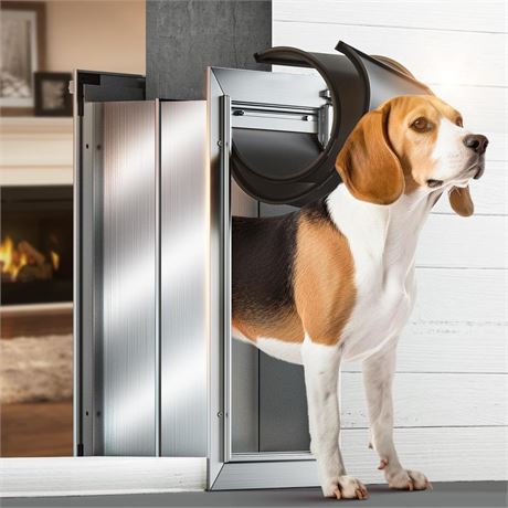 Dog Door for Wall, Medium Doggy Door, Heavy Duty Pet Door, All Aluminum Frame,