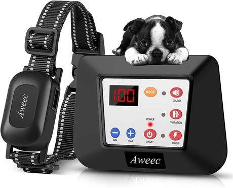 Wireless Dog Fence,2-in-1 Electric Fence ＆ Remote DogTraining,2024 Portable Pet