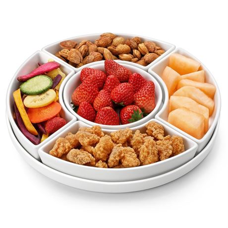 MALACASA Porcelain Divided Serving Dishes, Appetizers Tray, Serving Tray for