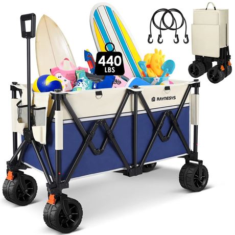 Beach Wagon Carts with Big Wheels for Sand, Raynesys 440 lbs Heavy Duty