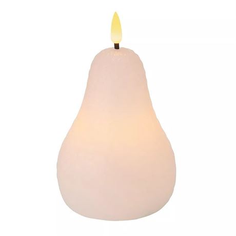 Mikasa White Pear Teardrop Wick LED Wax Figure Table Décor